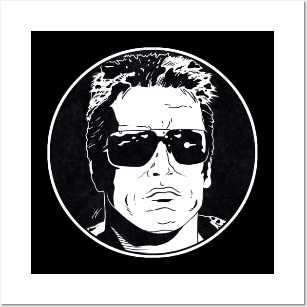 THE TERMINATOR (Circle Black and White) Wall Art by Famous Weirdos